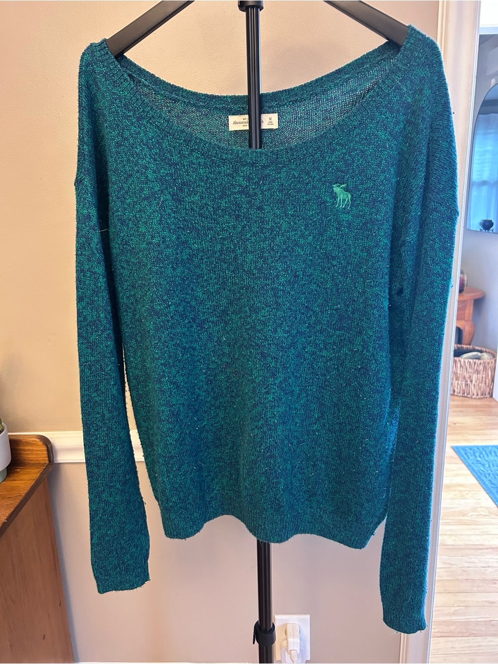 Abercrombie & Fitch Teal Green Crewneck Sweater - Women's Lightweight Knit